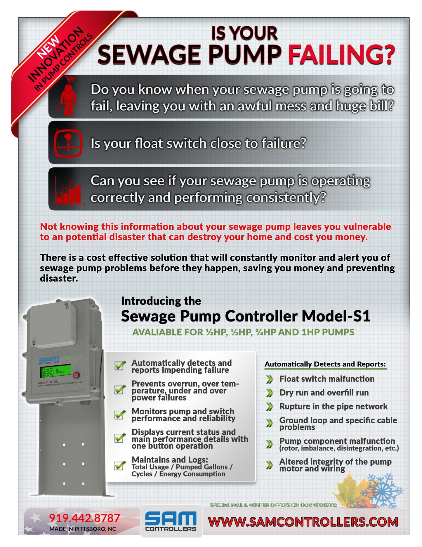 SAM Sewage Pump Controller - OEM
