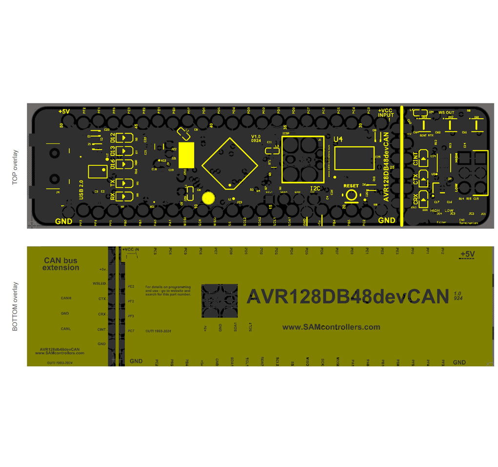 AVR128DB48devCAN Development Board - Curiosity Nano
